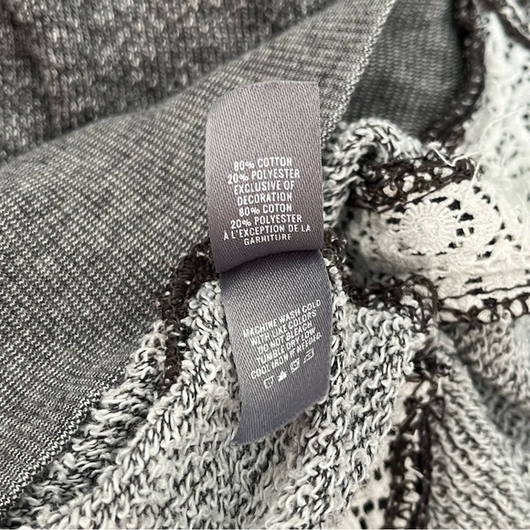Aerie Grey Hooded Sweatshirt with Lace | Women's Small - Picture 4 of 5
